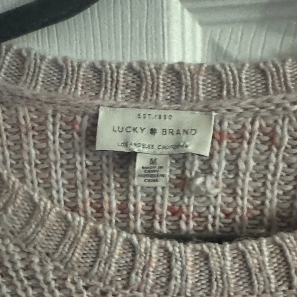 Lucky Brand Women's Pink and Gray Knit Sweater - Picture 2 of 5